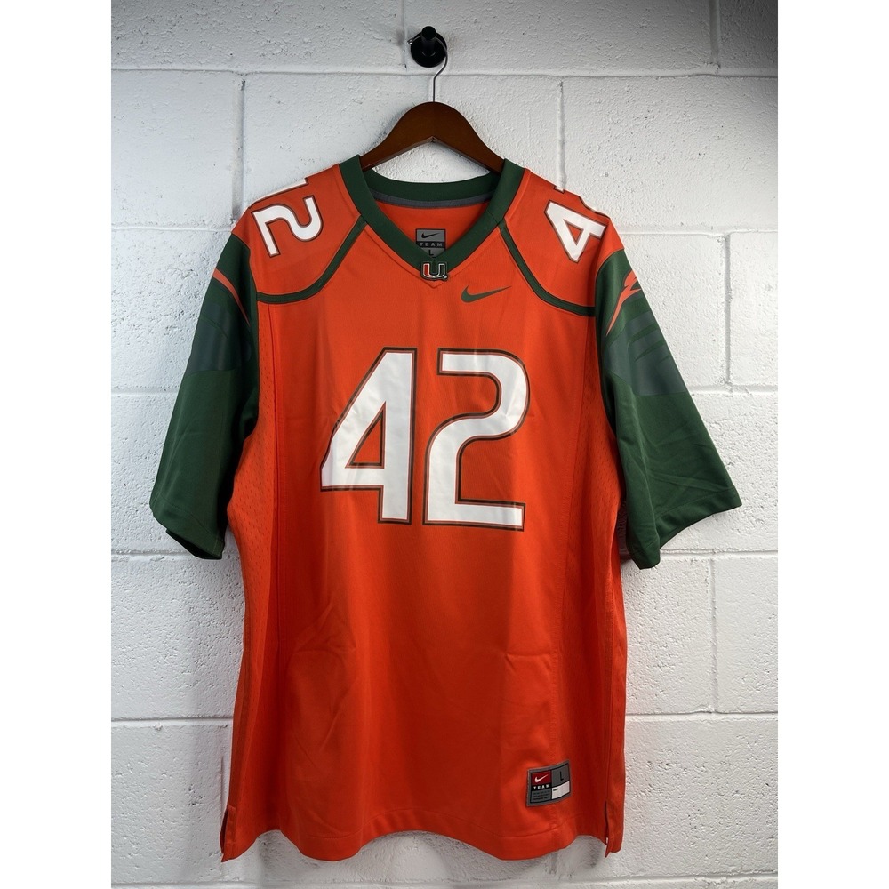 Miami Hurricanes Men's  "KARPATHY"‎  42 Nike NCAA Football Jersey Size Large